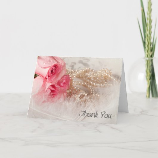 Dank je wel met rozen bedankkaart (Voorkant)