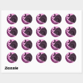Dank je wel met speelse sterren en maan ronde sticker (Vel)