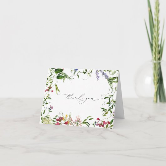 Dank je wel met Zomer Wilde Bloem Bedankkaart (Voorkant)