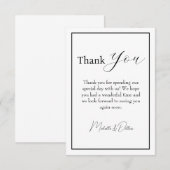 Dank je wel - Minimalistisch, Cursief, Trouwen Bedankkaart (Voorkant / Achterkant)