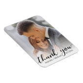 dank je wel , modern chic handschrift , trouwfoto magneet (Rechterzijde)