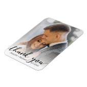 dank je wel , modern chic handschrift , trouwfoto magneet (Linkerzijde)