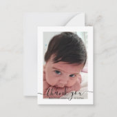 dank je wel , moderne foto van meisje met handschr notitiekaartje (Voorkant)