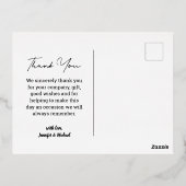 dank je wel , moderne gouden handschrift trouwfoto folie feestdagen briefkaart (Achterkant)