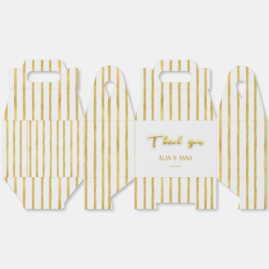 Dank je wel Moderne gouden strepen Luwxury krans Bedankdoosjes (Ongevouwen)