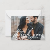 dank je wel , moderne handschrift chic bruiloft 2  notitiekaartje (Voorkant)