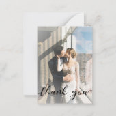 dank je wel , moderne kalligrafie bruiloft foto notitiekaartje (Voorkant)