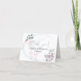 Dank je wel | Moderne waterverf Eucalyptusblad Bedankkaart