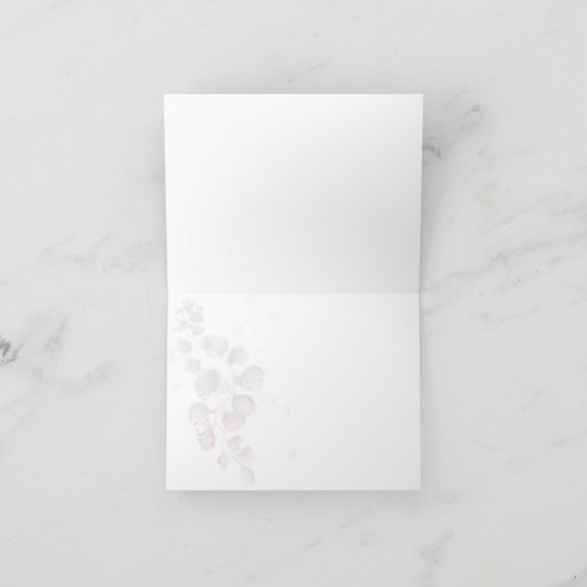 Dank je wel | Moderne waterverf Eucalyptusloof Bedankkaart (Binnen)