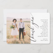 DANK JE WEL moderne zijaanroep bruiloftsfoto calli Kaart (Voorkant)