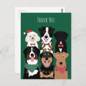 Dank je wel Mooie Kersthonden  Briefkaart (Voorkant / Achterkant)