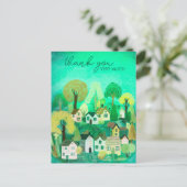 DANK JE WEL Mooie Landelijke Dorps Illustratie Briefkaart (Staand voorkant)