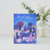 DANK JE WEL Mooie Landelijke Dorps Illustratie Briefkaart (Staand voorkant)