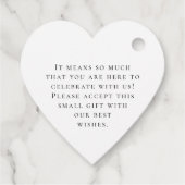 Dank je wel Namen namen Bedankt bruiloft Hart Bedankjes Labels (Achterkant)