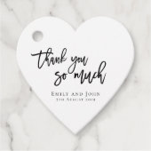 Dank je wel Namen namen Bedankt bruiloft Hart Bedankjes Labels (Voorkant)
