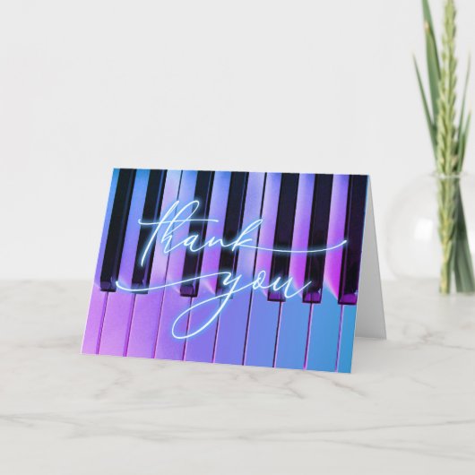 dank je wel neon piano kaart (Voorkant)