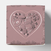 "Dank je wel" op stoffig roze Bedankdoosjes (Bovenkant)