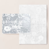 "Dank je wel" op Zilveren Bruiloft met bloemmotief Folie Kaarten (Display)