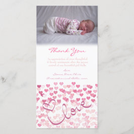 Dank je wel Opmerking Baby Girl Fotokaart Sjabloon