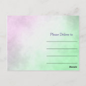 Dank je wel paarse bloemen briefkaart (Achterkant)