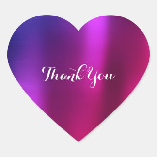 Dank je wel Paarse roze lavender Metallic Red Hart Sticker