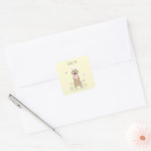 Dank je wel paashaas Golden Retriever Vierkante Sticker (Envelop)