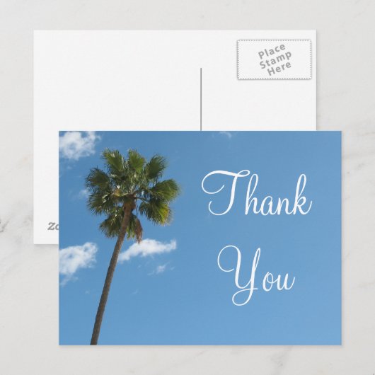 Dank je wel palmboom briefkaart (Voorkant / Achterkant)