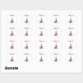 Dank je wel Paris rozen Ronde Sticker (Vel)