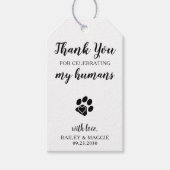 Dank je wel Pet Biscuit Bar Dog Treat Wedding Favo Cadeaulabel (Voorkant)
