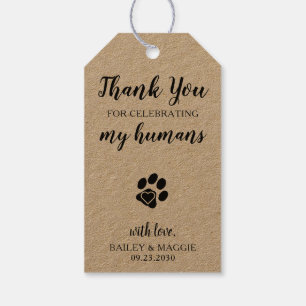 Dank je wel Pet Biscuit Bar Dog Treat Wedding Favo Cadeaulabel