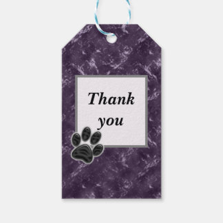 Dank je wel Pet Sitter Rich Paars Marbling Cadeaulabel