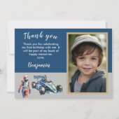 Dank je wel Photo Boy Race 5e verjaardag Bedankkaart (Voorkant)