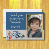 Dank je wel Photo Boy Race 5e verjaardag Bedankkaart