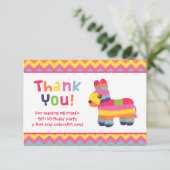 Dank je wel Pinata Mexican Fiesta Birthday Party Bedankkaart (Staand voorkant)
