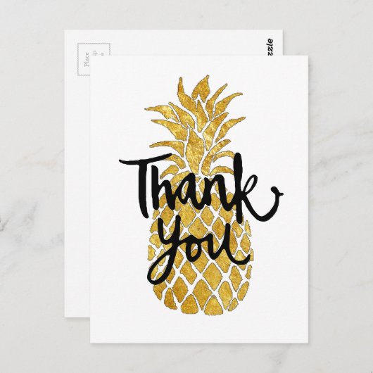 Dank je wel, Pineapple Graphic Briefkaart (Voorkant / Achterkant)