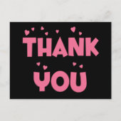 Dank je wel, Pink and Black Heart Briefkaart (Voorkant)