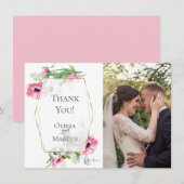 DANK JE WEL | Pink Poppies Botanisch FOTOLIJSTJE Bedankkaart (Voorkant / Achterkant)