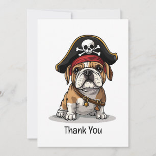 Dank je wel, Pirate English Bulldog Skull Bedankkaart