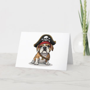 Dank je wel, Pirate English Bulldog Skull Bedankkaart