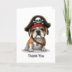 Dank je wel, Pirate English Bulldog Skull Bedankkaart