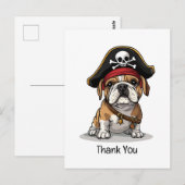 Dank je wel, Pirate English Bulldog Skull Briefkaart (Voorkant / Achterkant)