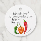 Dank Je Wel Pittige Heete Paprika Bruiloft Bedankjes Labels (Achterkant)