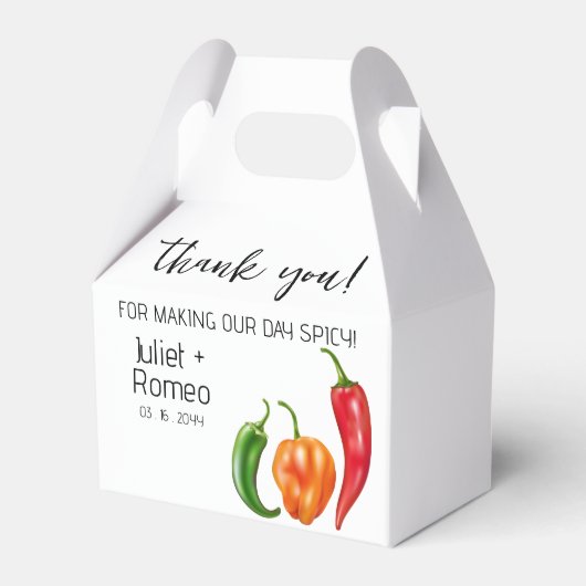 Dank Je Wel Pittige Hete Peper Bruiloft Bedankdoosjes (Voorkant Zijde)