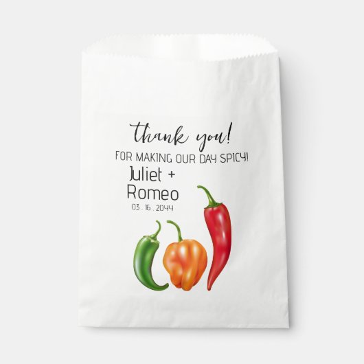 Dank Je Wel Pittige Hete Peper Bruiloft Bedankzakje (Voorkant)