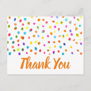 Dank je wel polka dot boho watercolor kunst citaat briefkaart