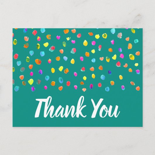 Dank je wel polka dot boho watercolor kunst citaat briefkaart (Voorkant)