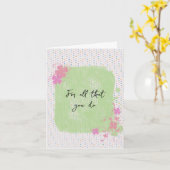 Dank je wel Polka Dots Kaart (Gele Bloem)