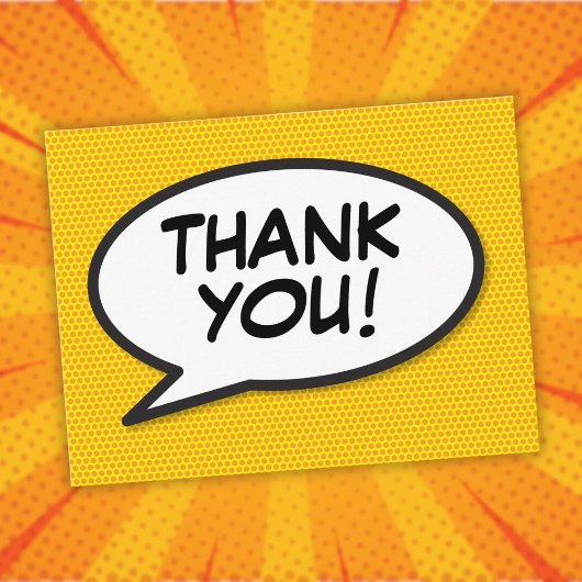 DANK JE WEL Praatballon Leuke Moderne Strip Briefkaart