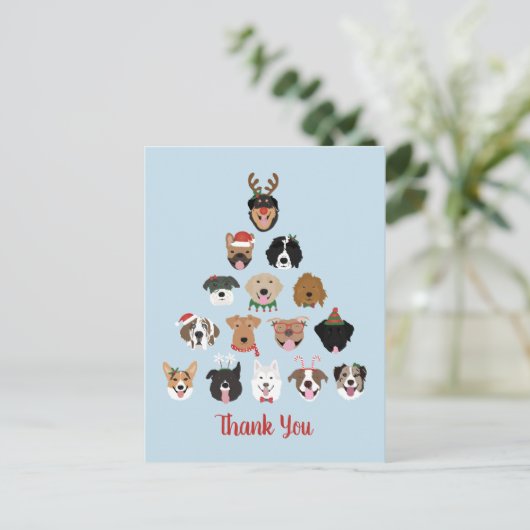 Dank je wel prettige Pawlidays Hond Kerstboom Briefkaart (Staand voorkant)