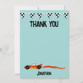 Dank je wel Racecar Verjaardagsfeestje Kinderen Au Bedankkaart (Voorkant)